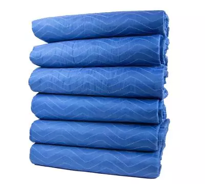 6Pk 72 X80  (85 Lb./dz. Wt) Furniture Blue Moving Blankets Pads Woven Polyester • £84.84