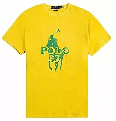 NEW Sz M POLO RALPH LAUREN T-Shirt Mens Short Sleeve Big Pony Stamp Logo Cotton • $25.20