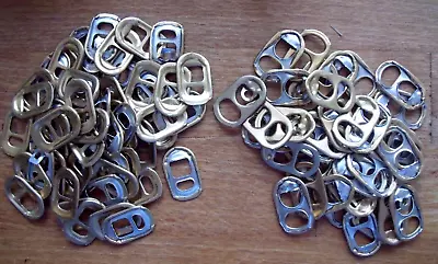 100 Mixed Aluminium Soft Drink Can Ring Pulls - Gold Colour Art Crafts Etc • £4.55