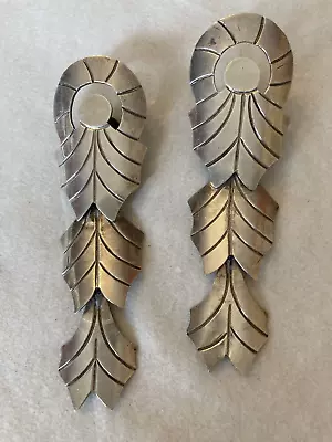 Vintage Mexican Sterling Silver Long Drop Earrings 3+   Feather Leaf Taxco • $149.99