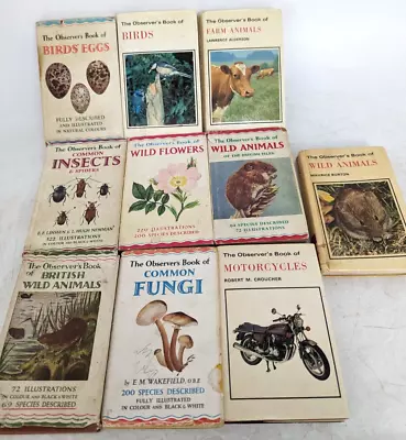 Collection X10 Vintage Observer's Books - Dust Jackets (Fungi/Insects/Eggs) • £16.99