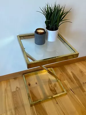 Vintage Milo Baughman Style Mid Century Modern Brass Z Side End Table • $559.99