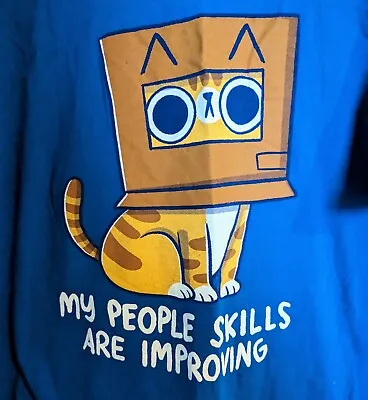 Qwertee - My People Skills Are Improving Cat - Tshirt - Size L • £6.50