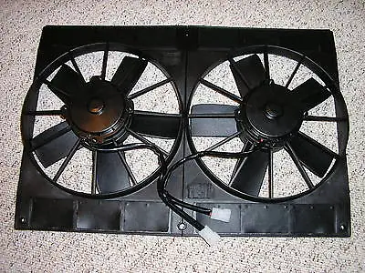 Dual 11  Electric Radiator Cooling Fan Extreme Twin Fans + Shroud HD Street Rod • $122.87