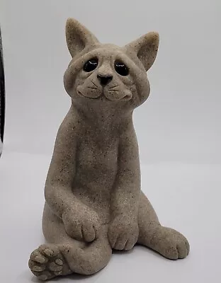 Quarry Critters  Charley” Cat Kitty Stone Carved 5.75”Figurine 2nd Nature Design • $12