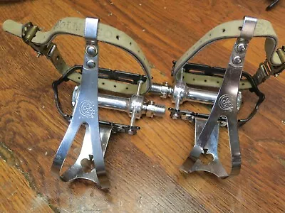$299.99 • Buy Vintage Campagnolo Record Pedals Colnago Toe Clips & Colnago Straps
