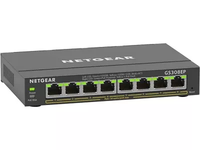 Netgear 8-Port PoE+ @ 62W Gigabit Ethernet Smart Managed Plus Switch GS308EP-100 • $84.95