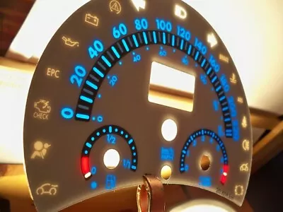 $28.99 • Buy Fits 98-04 VW Beetle Bug Automatic AT Kilometers Cluster White Face Glow Gauges