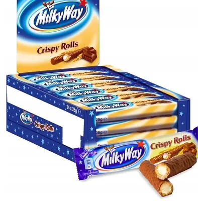 24 X Milky Way Crispy Rolls Chocolate Bar 22.5g Dated Apr 24 Wholesale Available • £20