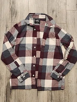 Hollister Mens Flannel Plaid Button Up Shirt Size Medium Never Worn! NWOT • $19.99