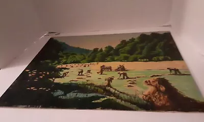 $44.90 • Buy Vintage Landscape Harvesting Wheat Original Painting 20x16 Fulton Canvas Boards