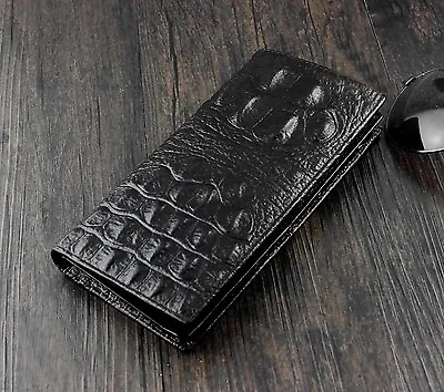 Crocodile Skin Style Leather Men's Billfold Long Wallet Purse • $16