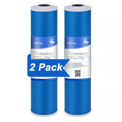 2 Pack 20 X4.5  5 Micron GAC Carbon Water Filter Whole House Big Blue Cartridges • $53.99