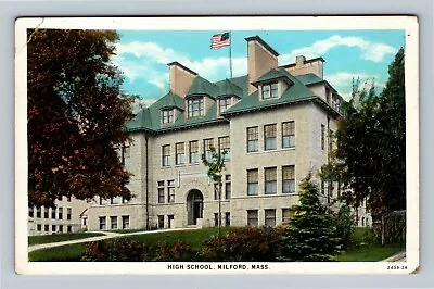 Milford MA High School Massachusetts Vintage Postcard • $7.99