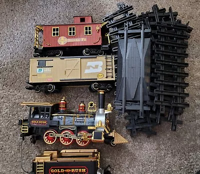 Vintage 1986 Gold Rush Express G Scale Bright Train Set W/Tracks Untested • $46