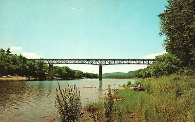 Vintage Postcard Delaware River Bridge Deck-Truss Connects US 209 Milford Penna • $8.08