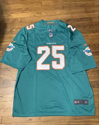 Men’s Miami Dolphins Jersey 3XL Xavien Howard #25 Stitched NWT Nike Aqua NFL • $49.95