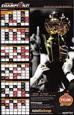 2006-07 Miami Heat Basketball Magnet Magnetic Schedule  • $3.95