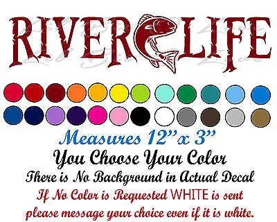 Redfish River Life Decal With Red Drum In The Center Sticker Fishing Fisherman • $4.95