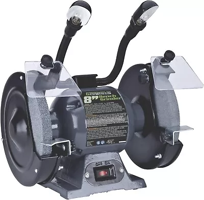 GBG800L 8  Bench Grinder With Dual Flexible Lights And Eye Shield  Green • $89.99