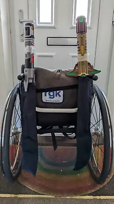 Wheelchair Rear Double Crutch Walking Stick Holders Black And Navy • £15