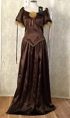 Von Lancelot NWT Brown Satin 2 Pc Dress Size 12 • $99.99