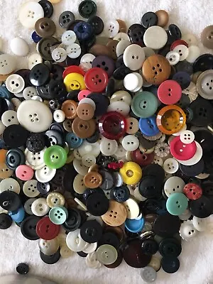 Vtg Old Buttons Lot Of 150+ Mixed Colors Sizes Includes Brights Sewing Crafts • $11.49