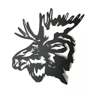 Metal Moose Head Wall Art Plaque Sign Hanging Cabin Decor  21  • $49.99