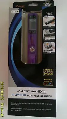 VuPoint Magic Wand III ST442PU - Platinum Portable Scanner - 1050 DPI - Purple • $23.95