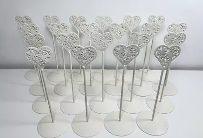 21 Vintage Heart-shaped Wedding Table Number Stands / Holders Intricate Design • £25