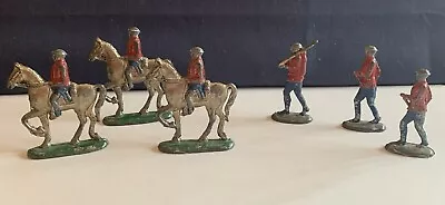 Vintage Semi- Flat Miniature Lead Soldiers- Lot Of 6 • $15