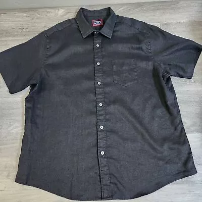 UNTUCKit Black Linen Shirt L Cameron WR Style Buttoned  Breathable Lightweight • $24.49