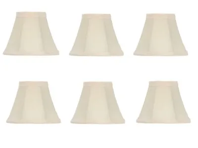 Set Of Six Chandelier Shades 6  Eggshell Silk Mini Shades Lamp Shade • $68.99