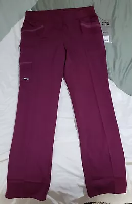 *NWT* Grey's Anatomy Wine Red Spandex Stretch Scrub Pants Women's Sz Large Tall • $12