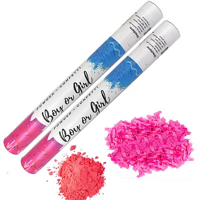 2x Holi Powder Smoke+Confetti Cannon Launcher Popper Gender Reveal Party Pink • $59.99