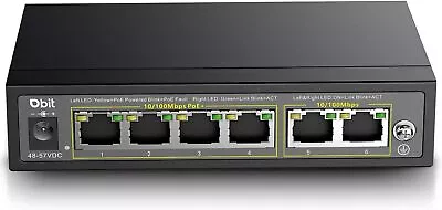 6 Port Ethernet PoE Switch With 4 Ports PoE 2 Fast Ethernet Uplink 10 100Mbps 63 • $84.52