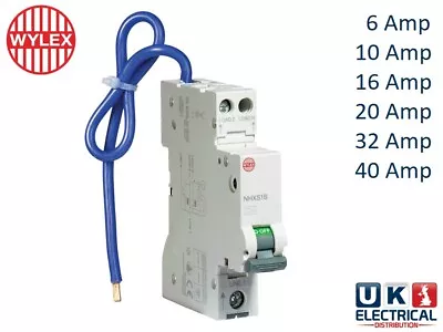 Wylex Compact RCBO 6a 10a 16a 20a 32a 40a Amp Type B C 30mA Mini RCBO NHXS1B NHX • £23.99