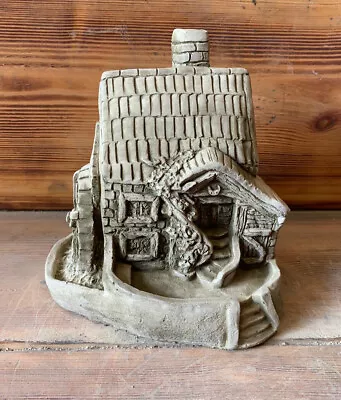 Stone Garden Cute Water Mill House Cottage Statue Ornament • £21