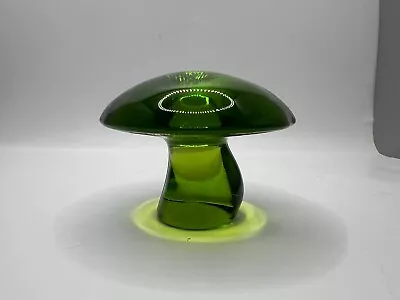 Vintage Viking Glass Green Mushroom Paperweight 2.25 Inches X 3 W • $129.99