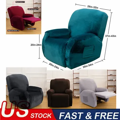 $29.99 • Buy Velvet Elastic Stretch Recliner Chair Covers Armchair Sofa Seat Cover Slipcover