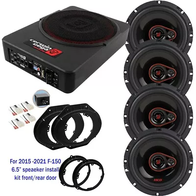 6.5  Front & Rear Door Speakers & 10  Shallow Subwoofer For 2015-2021 Ford F150 • $346.99