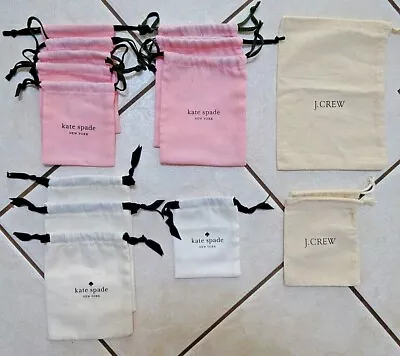 Kate Spade & J Crew Pink & Beige Jewelry Fabric Storage Dust Bag Lot You Choose • $3.99