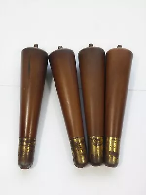 Set Of 4 Vintage Mid Century Modern Tapered Wooden Legs 6.5 Inches • $21.94