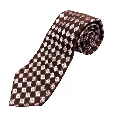 Ike Behar Mens Vintage Silk Dress Tie Geometric Floral Pattern 60  3.5  • $30