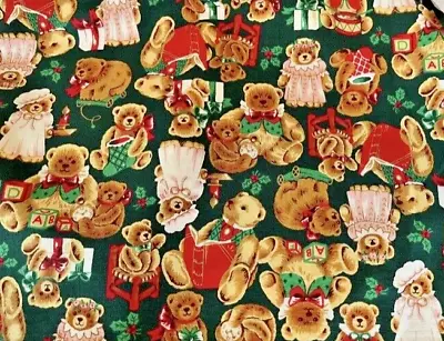 VTG Wamsutta Hallmark Cards Inc Darling Teddy Bears Christmas Theme BTFE • $5.99