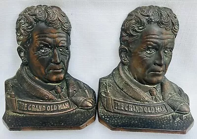 THE GRAND OLD MAN - Amos Alonzo Stagg Antique FOOTBALL Coach Cast Iron Bookends • $99.99