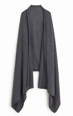 NWT J.Crew Women's Luxe Oversized 100% Mongolian Cashmere Wrap Scarf Charcoal • $129.99