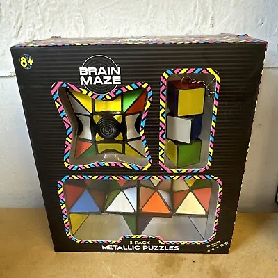 Brain Maze 3 Pack Metallic Puzzles • £8.99