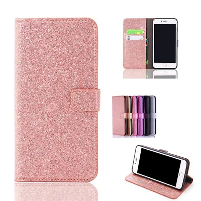 $14.59 • Buy For IPhone 15 14 13 Pro 7 8+ Bling Magnetic Flip Leather Wallet Stand Case Cover