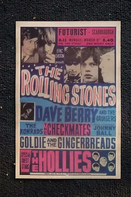 The Rolling Stones Tour Poster 1964 Futurist Dave Berry- • $4.50